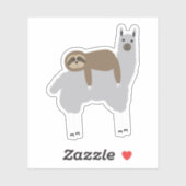 Funny Sloth Riding Llama Geschenke Aufkleber (Blatt)