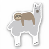 Funny Sloth Riding Llama Geschenke Aufkleber (Vorderseite)