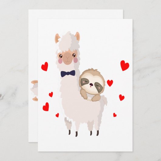 Funny Sloth Riding Llama Shirt Lugano Fantastische Dankeskarte (Vorne/Hinten)