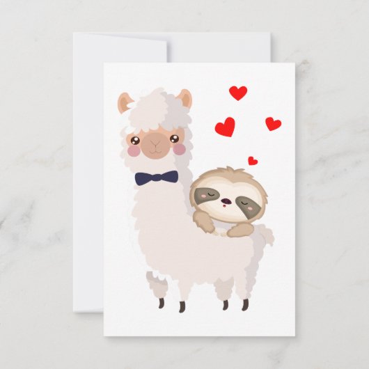 Funny Sloth Riding Llama Shirt Lugano Fantastische Dankeskarte (Rückseite)