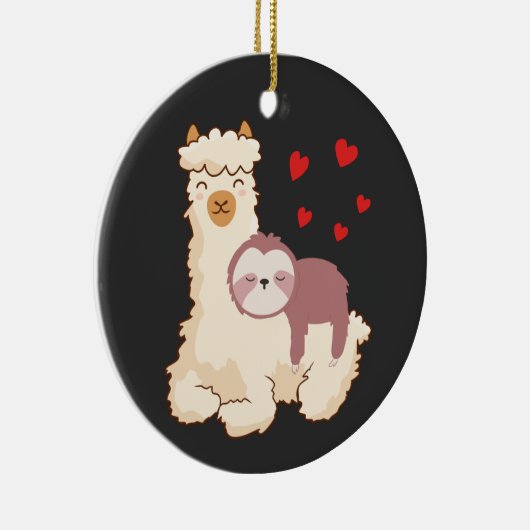 Funny Sloth Riding Llama Shirt Lugano Fantastische Keramik Ornament (Rechts)