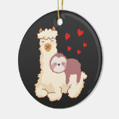Funny Sloth Riding Llama Shirt Lugano Fantastische Keramik Ornament (Links)