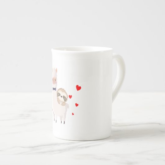 Funny Sloth Riding Llama Shirt Lugano Fantastische Porzellantasse (Vorderseite Rechts)