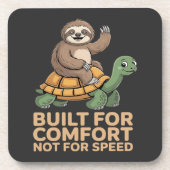 Funny Sloth Riding Turtle Getränkeuntersetzer (Vorderseite)