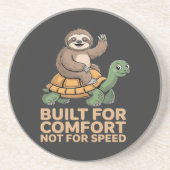 Funny Sloth Riding Turtle Getränkeuntersetzer (Vorne)