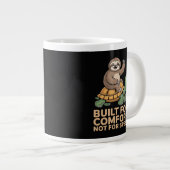 Funny Sloth Riding Turtle Jumbo-Tasse (Vorderseite Rechts)