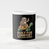 Funny Sloth Riding Turtle Jumbo-Tasse (Rechts)