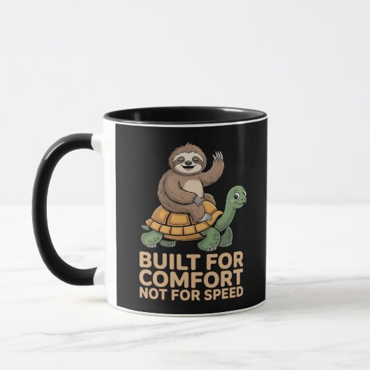 Funny Sloth Riding Turtle Tasse (Links)