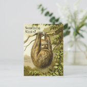 Funny Sloth riecht etwas, das stinkt Postkarte (Stehend Vorderseite)