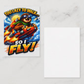 Funny Sloth Rocket Meme, Too Lazy to Walk So I Fly Mitteilungskarte (Vorne/Hinten)