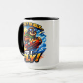Funny Sloth Rocket Meme, Too Lazy to Walk So I Fly Tasse (Vorderseite Links)