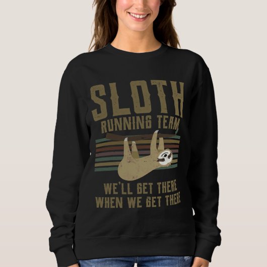 Funny Sloth Running Team Idee Vintag Sweatshirt (Vorderseite)