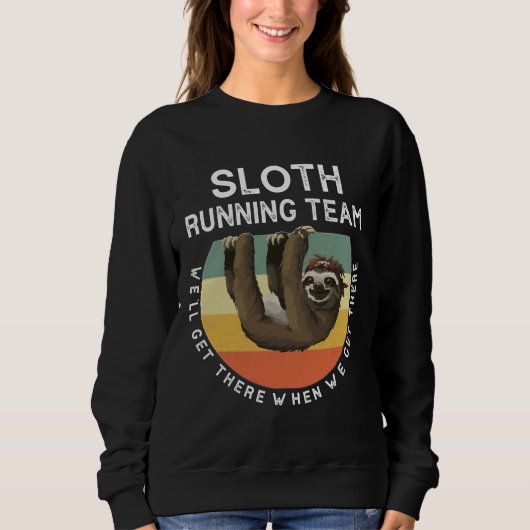 Funny Sloth Running Team Vintag Sweatshirt (Vorderseite)