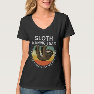 Funny Sloth Running Team Vintag T-Shirt