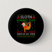 Funny Sloth Running Team Xmas Lights Ugly Sloth Ch Button (Vorderseite)
