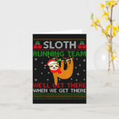 Funny Sloth Running Team Xmas Lights Ugly Sloth Ch Karte (Gelbe Blume)