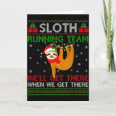 Funny Sloth Running Team Xmas Lights Ugly Sloth Ch Karte (Vorderseite)