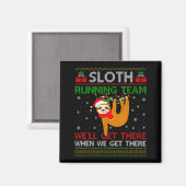 Funny Sloth Running Team Xmas Lights Ugly Sloth Ch Magnet (Vorderseite/Rückseite)