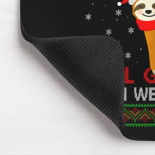 Funny Sloth Running Team Xmas Lights Ugly Sloth Ch Mousepad (Ecke)