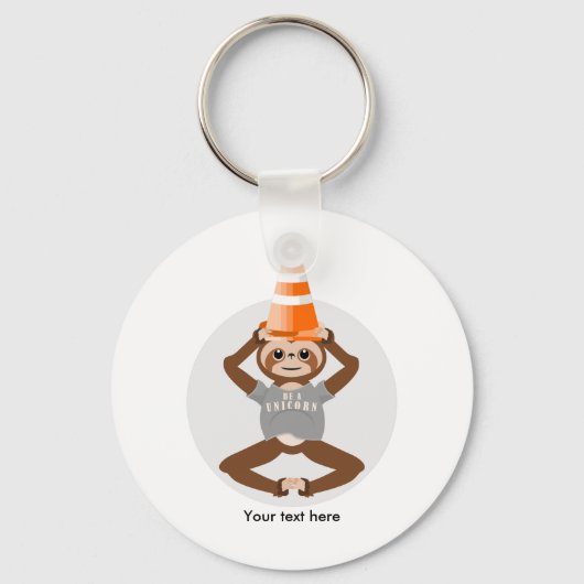 Funny Sloth Sei ein Einhorn Schlüsselanhänger (Vorderseite)