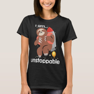 Funny Sloth Shirt I Bin Unstoppable Trex Jetpack S