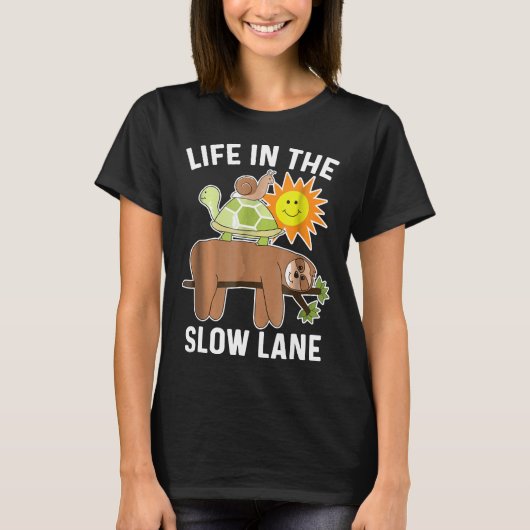 Funny Sloth Shirt mit Schildkröte und Schnecke Lan (Vorderseite)