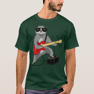 Funny Sloth spielt Gitarrenrocker Schwermetall lan T-Shirt