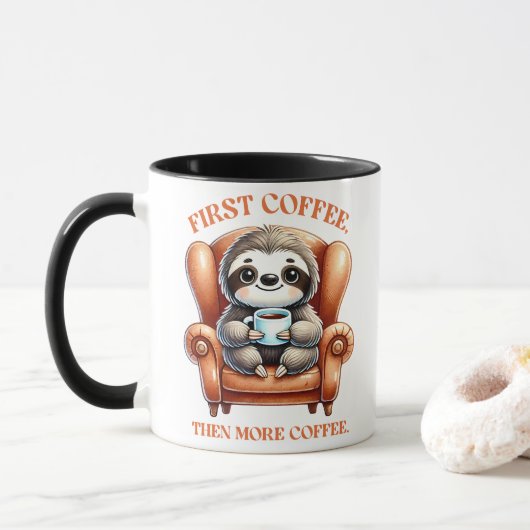 Funny Sloth Sublimation Tasse (Mit Donut)