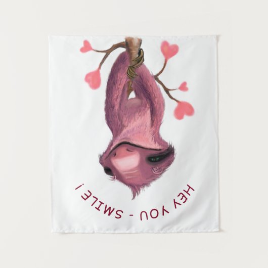 Funny Sloth Tapestes - Benutzerdefinierter Text Wandteppich (Vorderseite)