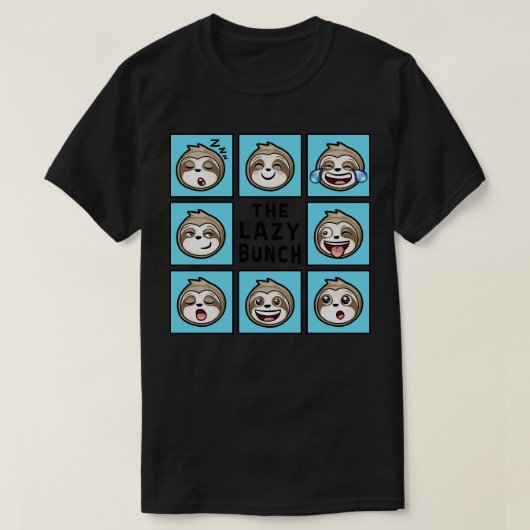 Funny Sloth THE LAZY BUNCH T-Shirt (Design vorne)