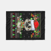 Funny Sloth Ugly Christmas Sweaters Holiday Santa  Fleecedecke (Vorderseite (Horizontal))