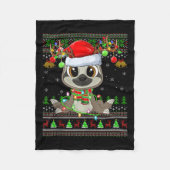 Funny Sloth Ugly Christmas Sweaters Holiday Santa Fleecedecke (Vorderseite)
