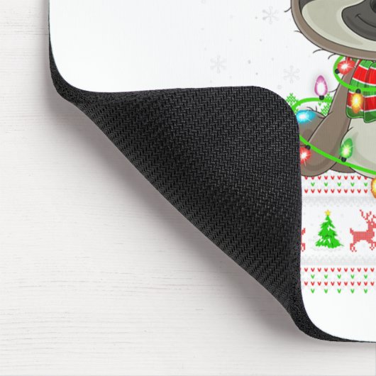 Funny Sloth Ugly Christmas Sweaters Holiday Santa Mousepad (Ecke)