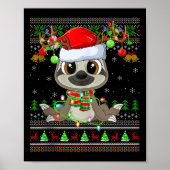 Funny Sloth Ugly Christmas Sweaters Holiday Santa  Poster (Vorne)