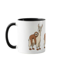 Funny Sloth und Llama Coffee Tasse