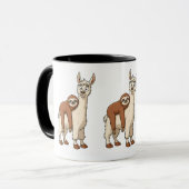 Funny Sloth und Llama Coffee Tasse (Vorderseite Links)