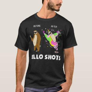 Funny Sloth Unicorn vor Jello Shots T-Shirt
