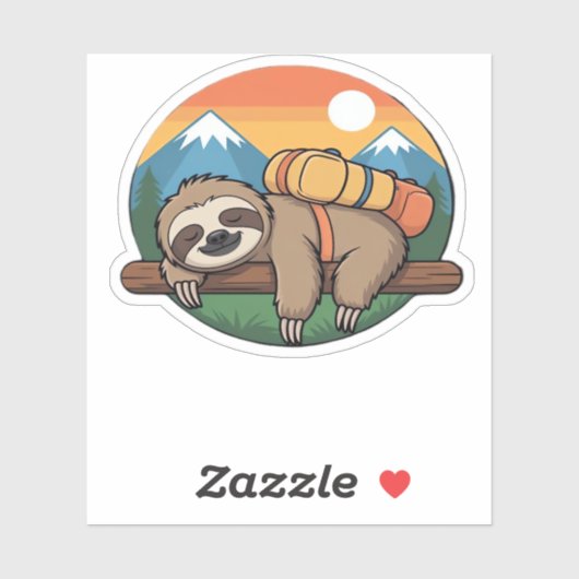 Funny Sloth Wandern Klassischer T - Shirt_1 Aufkleber (Blatt)