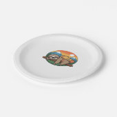 Funny Sloth Wandern Klassischer T - Shirt_1 Pappteller (Schrägansicht)