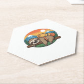 Funny Sloth Wandern Klassischer T - Shirt_1 Untersetzer (angewinkelt)