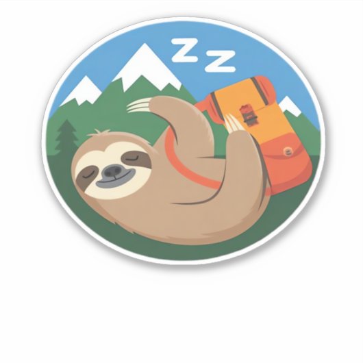 Funny Sloth Wandern Klassischer T - Shirt_2 Aufkleber (Vorderseite)