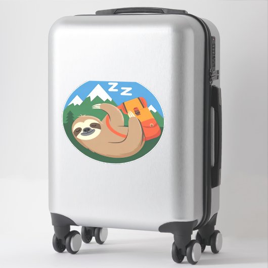 Funny Sloth Wandern Klassischer T - Shirt_2 Aufkleber (Koffer)