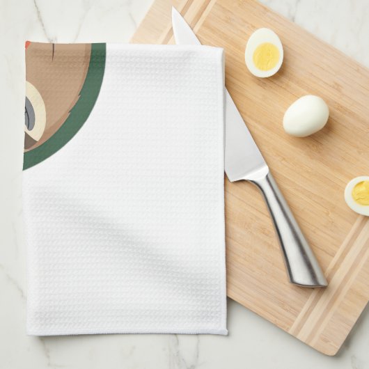 Funny Sloth Wandern Klassischer T - Shirt_2 Geschirrtuch (Viertel Falte)