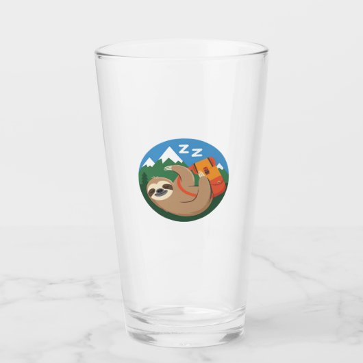 Funny Sloth Wandern Klassischer T - Shirt_2 Glas (Vorderseite)