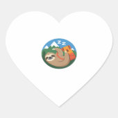 Funny Sloth Wandern Klassischer T - Shirt_2 Herz-Aufkleber (Vorderseite)