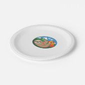 Funny Sloth Wandern Klassischer T - Shirt_2 Pappteller (Schrägansicht)