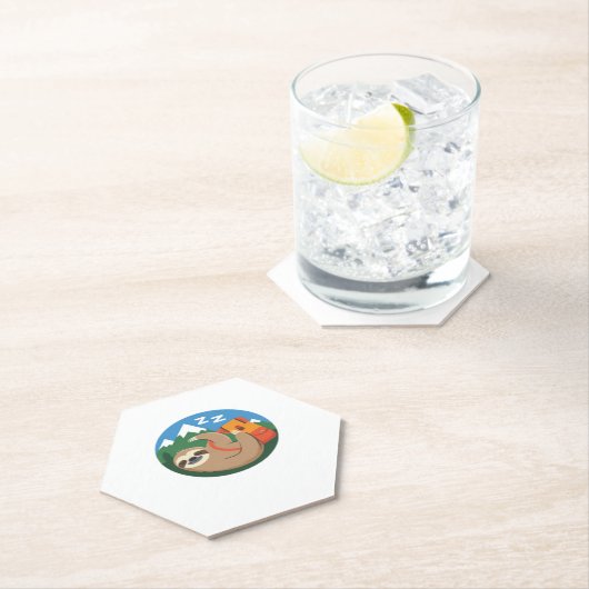 Funny Sloth Wandern Klassischer T - Shirt_2 Untersetzer (Vor Ort)