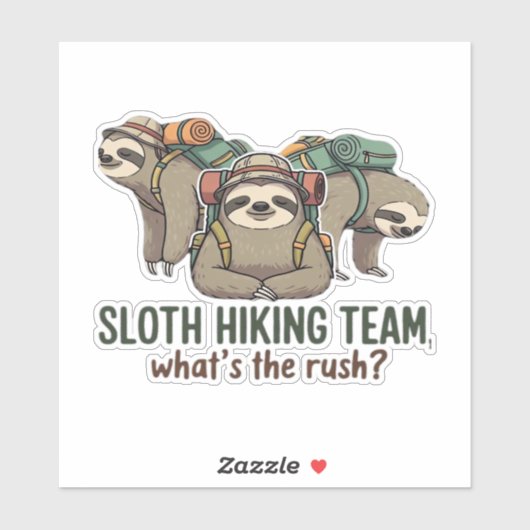 Funny Sloth Wandern Klassischer T - Shirt_5 Aufkleber (Blatt)