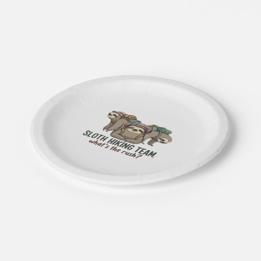 Funny Sloth Wandern Klassischer T - Shirt_5 Pappteller (Schrägansicht)