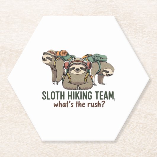 Funny Sloth Wandern Klassischer T - Shirt_5 Untersetzer (Vorderseite)